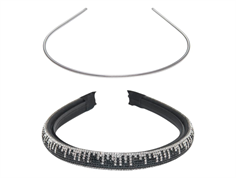 Kids ONLY black glitter/silver metal headband (2-pack)